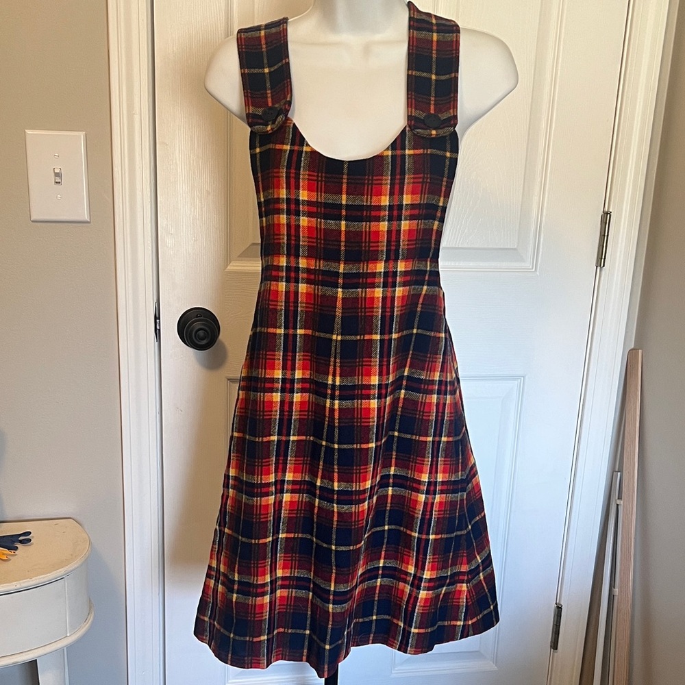 Rare Pendleton Unique Virgin Wool Plaid Sleeveles… - image 1